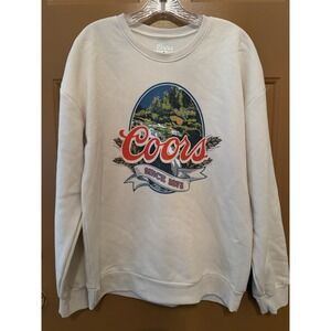 Men's Coors Banquet Nature Pullover Fleece Sweatshirt Size Medium NWT